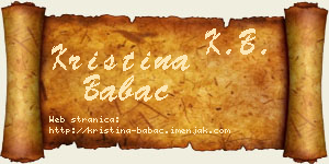 Kristina Babac vizit kartica
